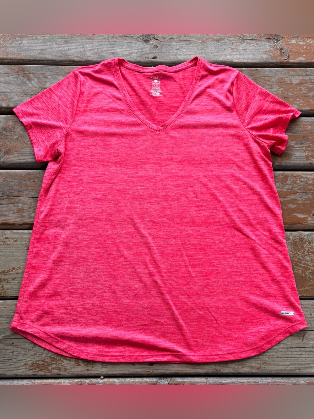 Athletic Works Dri-More Pink Short Sleeve Activewear Top - Size XL